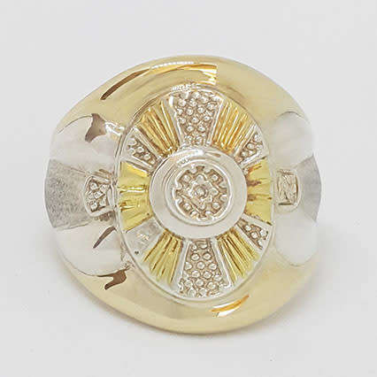 Diamond Ring in 925 sterling silver and 9ct gold