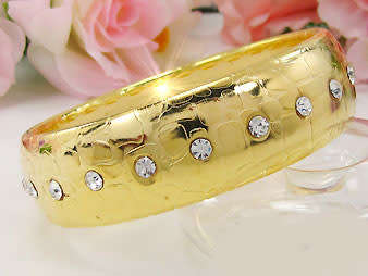 Gold Plated Rhinestone Crystal Bangle