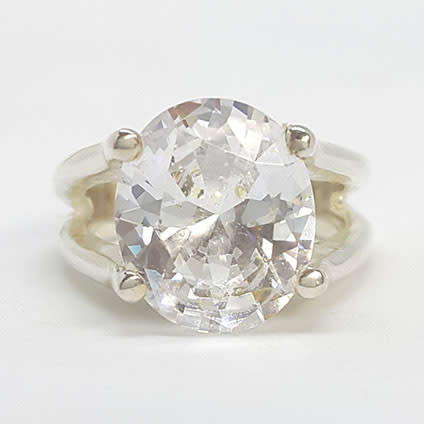 925 STERLING SILVER** 7 ct Oval Cut Dress Ring