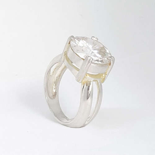 Huge 7ct CZ Ring in Silver- Size M- Q1/2