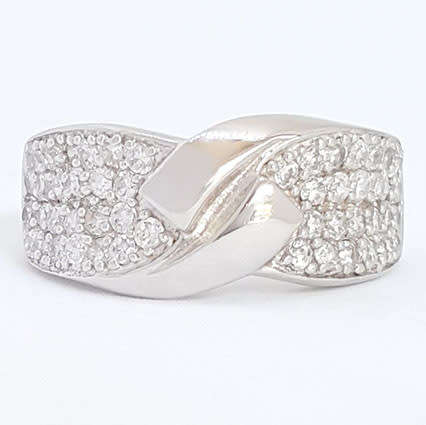 925 STERLING SILVER***Crossover Ring**Size 8