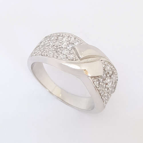 925 STERLING SILVER***Crossover Ring**Size 8