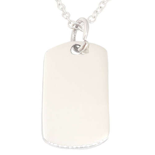 Plain Dog Tag Disk Style Pendant in 925 Sterling Silver