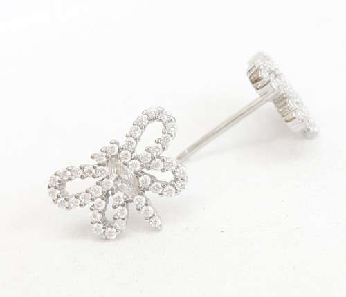 0.20ctw Clear CZ Firefly Earrings in 925 Sterling Silver