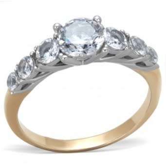 1.39ctw CZ Rose Gold Plated Stainless Steel Ring*Size 6