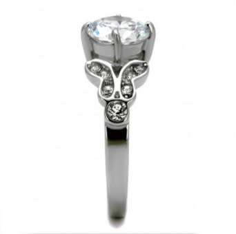 2.12ctw Clear CZ and Rhinestone Crystal Stainless Steel Dress Ring*Size J/T/10