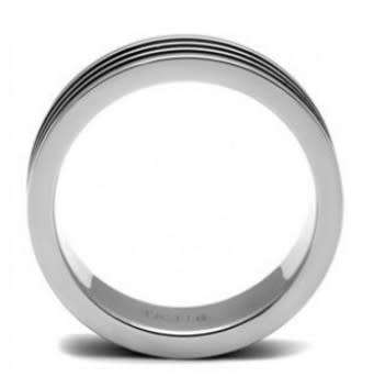 Two Tone 6mm Stainless Steel Band Size 7.75 - 8.75