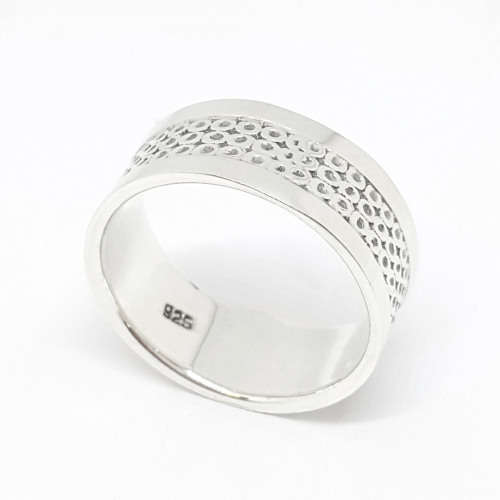 9mm Men`s Band in 925 Sterling Silver- Size 10.5