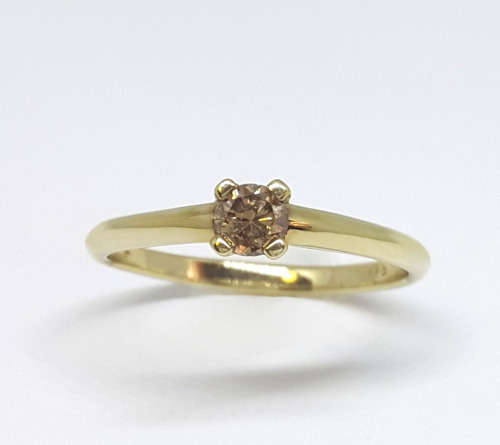 0.31 ct Natural Champagne Diamond Ring in 9k Yellow Gold