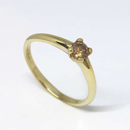 0.31 ct Natural Champagne Diamond Ring in 9k Yellow Gold