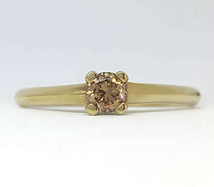 0.31 ct Natural Champagne Diamond Ring in 9k Yellow Gold