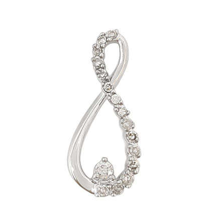 0.20ctw Diamond Infinity Pendant in White Gold