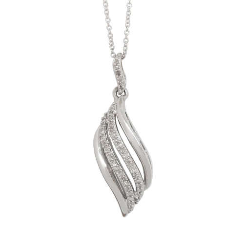 0.15ctw Natural Diamond Pendant in 10kt White Gold