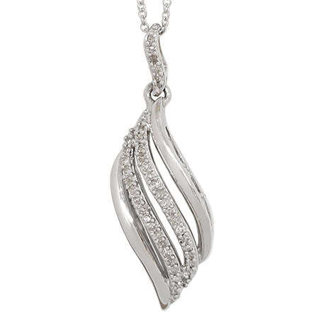 0.15ctw Natural Diamond Pendant in 10kt White Gold