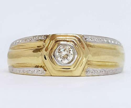 0.121ct Diamond ( EGL Certified) Ring in 9k Yellow Gold