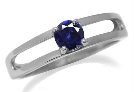 0.50ct Synthetic Sapphire Ring in 925 Sterling Silver- Size R