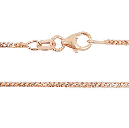 50cm 9ct Two Tone White and Rose Gold Franco Necklace, 1.45mm wide