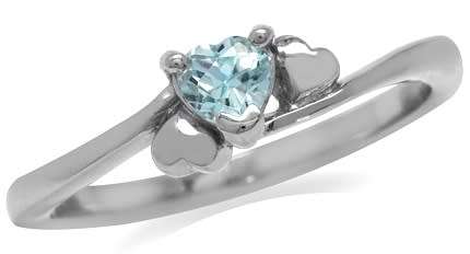 0.30ct Natural Heart Topaz Ring in 925 Sterling Silver- Size 4