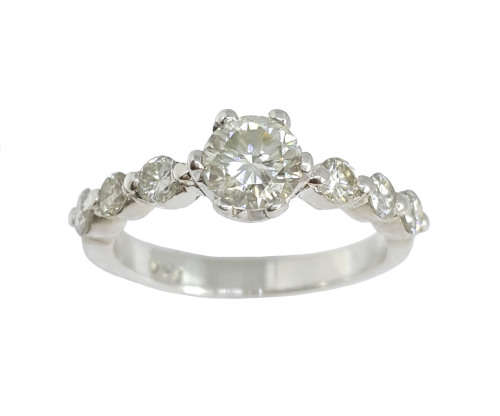 **CD DESIGNER JEWELRY** 0.851ct Moissanite and Diamond Ring