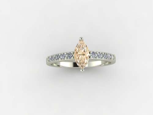 CD DESIGNER JEWELRY* 0.65ctw Morganite and Diamond Silver Ring- Size R
