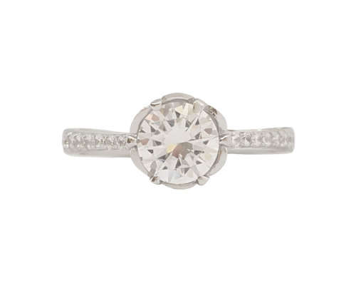 0.75ct Cubic Zirconia Solitaire Style Ring in Silver