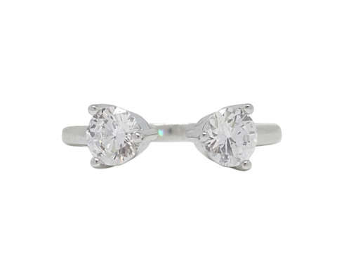 0.70ctw CZ Open End Ring in Silver