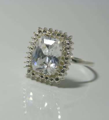6.00ct Cushion Cut CZ 925 Sterling Silver ring Size 11