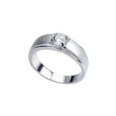 Dress Ring with Clear CZ- Size 7