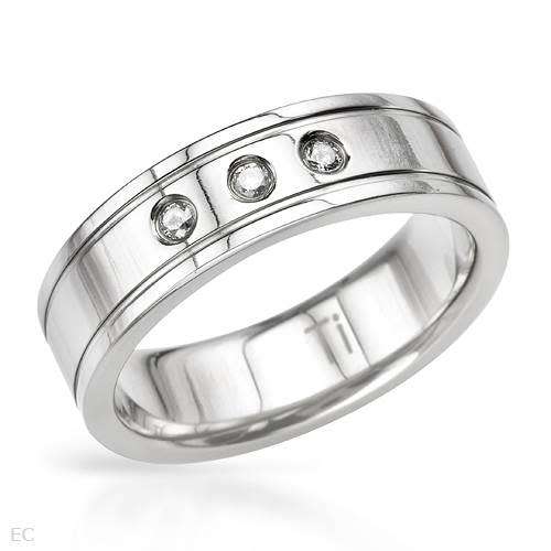 0.12ctw Diamond Titanium Wedding Band- Size 10.75