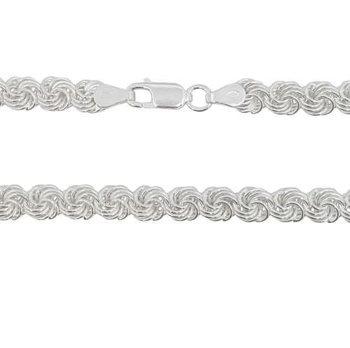 50cm 925 Sterling Silver Rosetta Style Chain