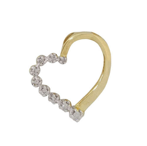 0.150ctw Diamond Heart Pendant in 10K Yellow Gold