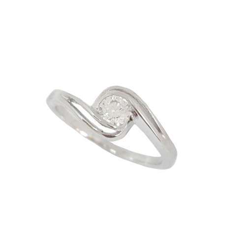 0.25ctw Split Band Twist Tube set Ring in 925 Sterling Silver- Size O