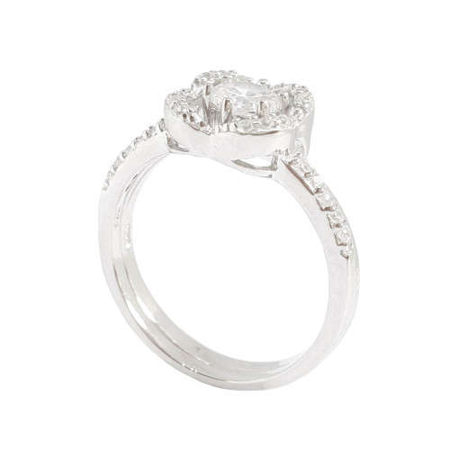 0.50ctw 2 Piece Set in 925 Sterling Silver- Size 7.5