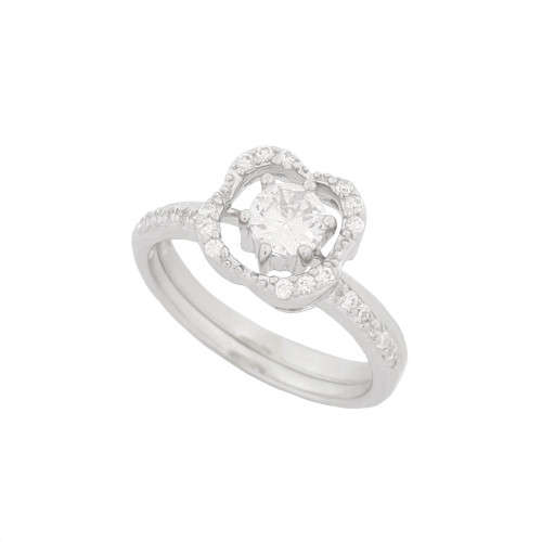 0.50ctw 2 Piece Set in 925 Sterling Silver- Size 7.5