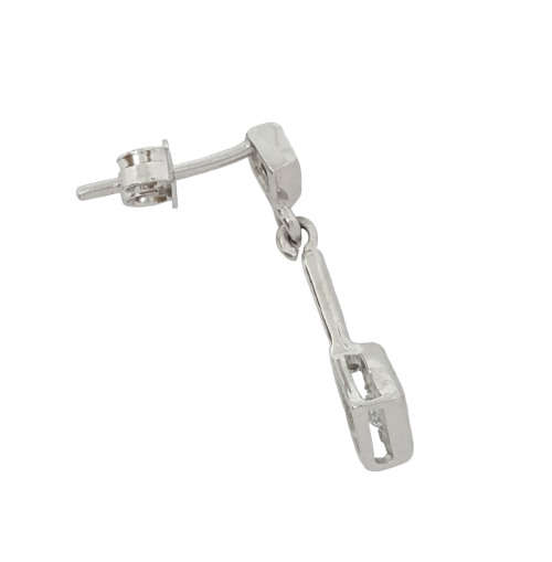 *CD DESIGNER JEWELRY* 0.86ctw CZ Princess cut earrings in Sterling Silver