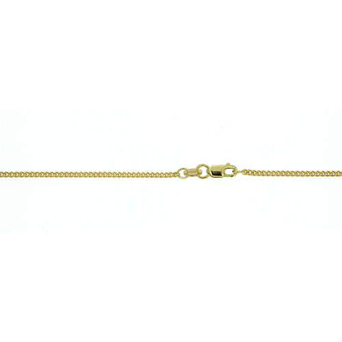 50cm 925 Sterling Silver, Yellow Gold Plated Curb Chain
