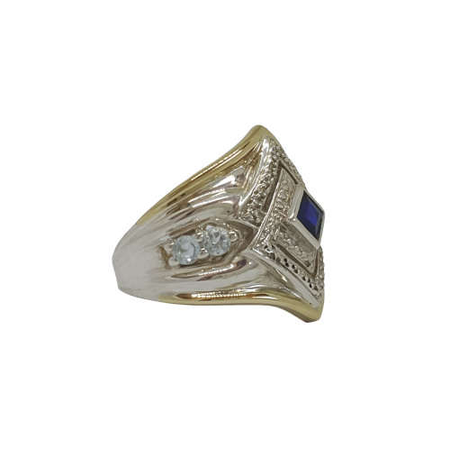Cr Sapphire in Silver and 9ct Yellow gold combo