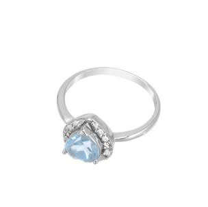 1.66ctw Natural Topaz and Diamond Ring in 925 Sterling Silver