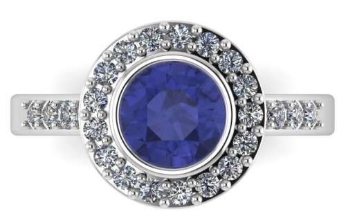 *CD DESIGNER JEWELRY* 1.865ct Tanzanite CZ Cluster Style Ring in 925 Sterling Silver