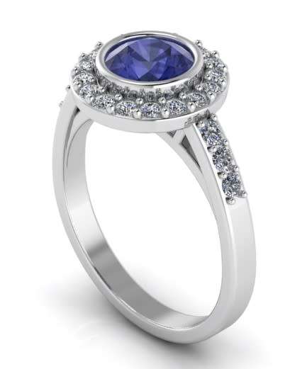 *CD DESIGNER JEWELRY* 1.865ct Tanzanite CZ Cluster Style Ring in 925 Sterling Silver