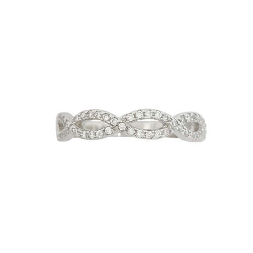 0.23ctw CZ Infinity style Eternity Band in Silver- Size O