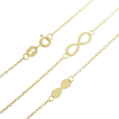 9ct Yellow Gold 90cm Infinity Style Necklace