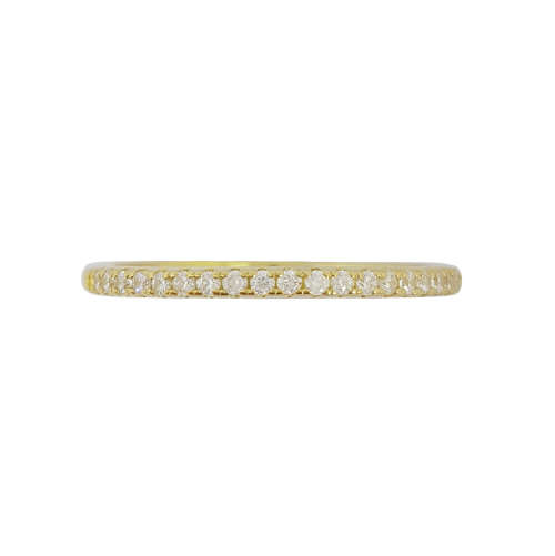 Yellow Gold Plated 0.19ctw Cubic Zirconia Eternity Band in 925 Sterling Silver- Size O