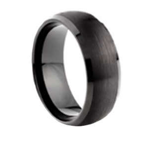 8mm Black Tungsten Ring- Size 10.75