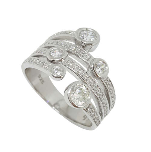 *CD DESIGNER JEWELRY*1.175ct Cubic Zirconia Wrap Style Ring in Silver
