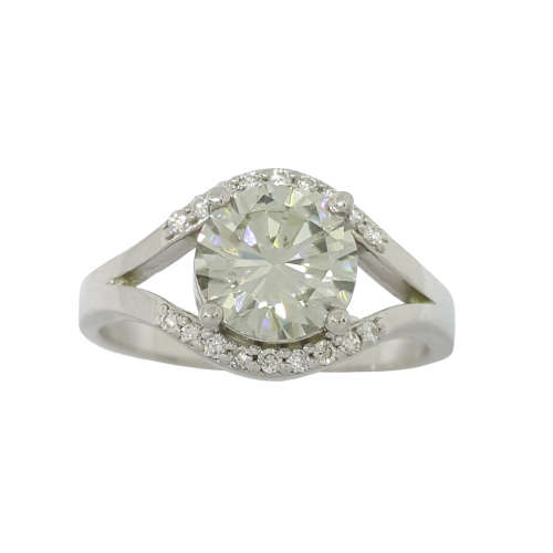 *CD DESIGNER JEWELRY* 1.7ct Moissanite and Diamond Ring in White Gold