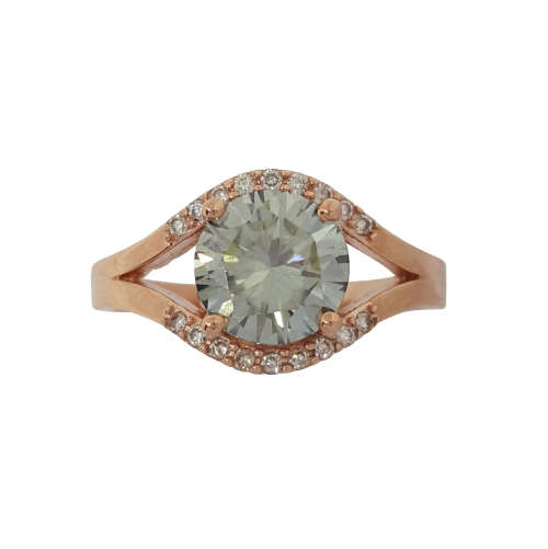 *CD DESIGNER JEWELRY* 1.795ct Moissanite and Diamond Ring in 9ct Rose Gold