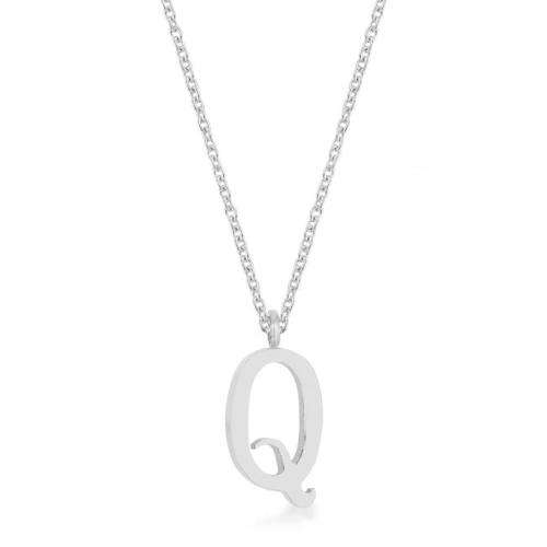 Stainless Steel Letter `Q` pendant and necklace