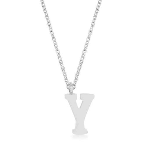 Stainless Steel Letter `Y` pendant and necklace