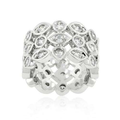 2.52ctw Clear CZ 13mm Costume Dress Ring- Size T